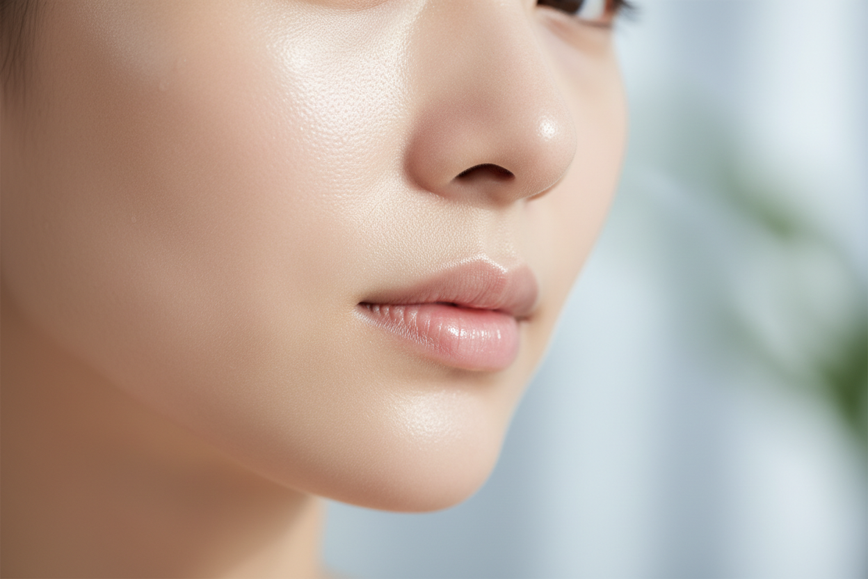 Pores visiblement réduits et grain de peau lissé