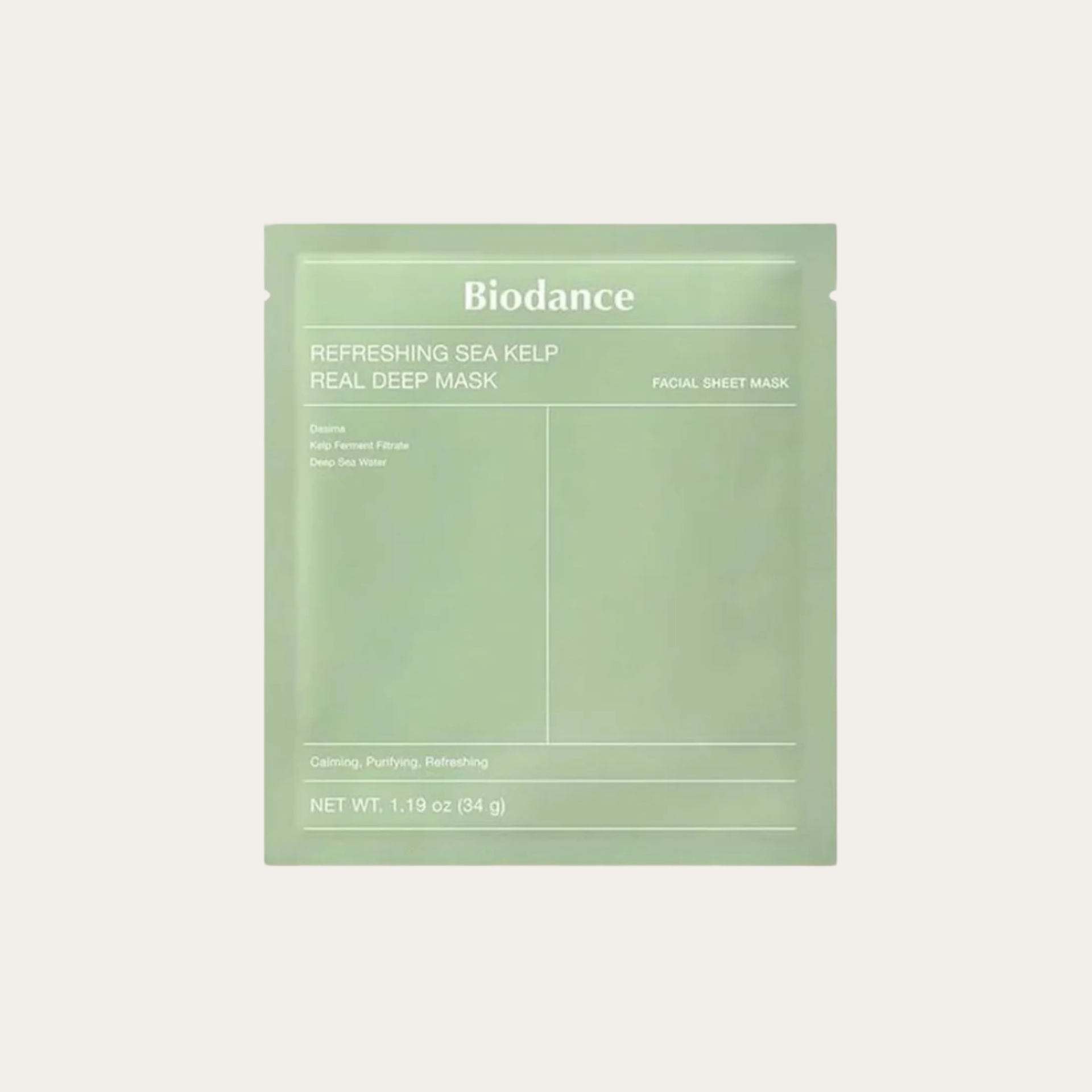 Masque Apaisant Refreshing Sea Kelp Real Deep Mask | Biodance