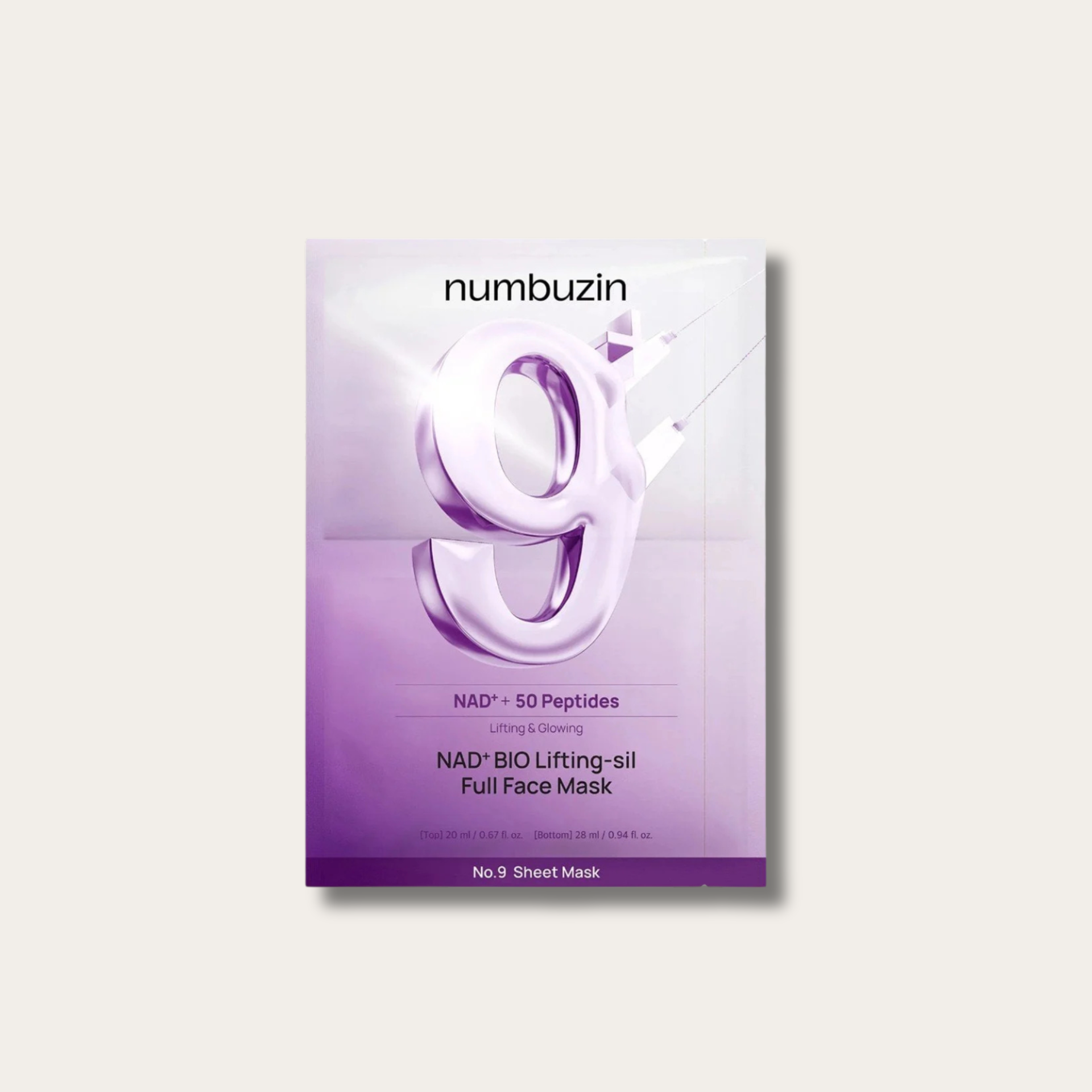 Masque Visage No.9 NAD+ Bio Lifting-Sil Full Face Mask - Lifting Intensif | Numbuzin